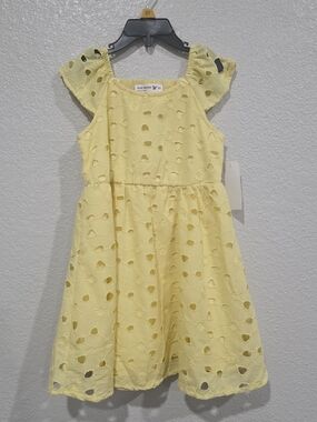 Knitworks Yellow Eyelet Flutter Dress